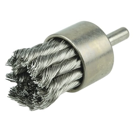 Weiler Nickel-Plated Cup End Brush 1-1/8" .014" Knot Wire Fill 10392